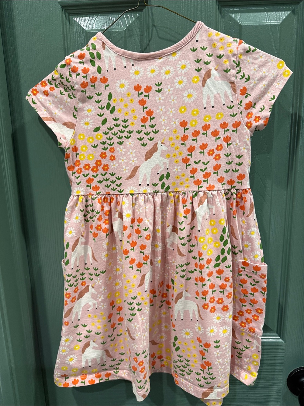 Hanna Andersson Pink Unicorn & Floral Pocket Dress - Picture 3 of 3